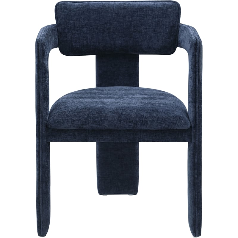 Meridian Furniture Brenda Navy Chenille Fabric Dining Chair (Set of 2)