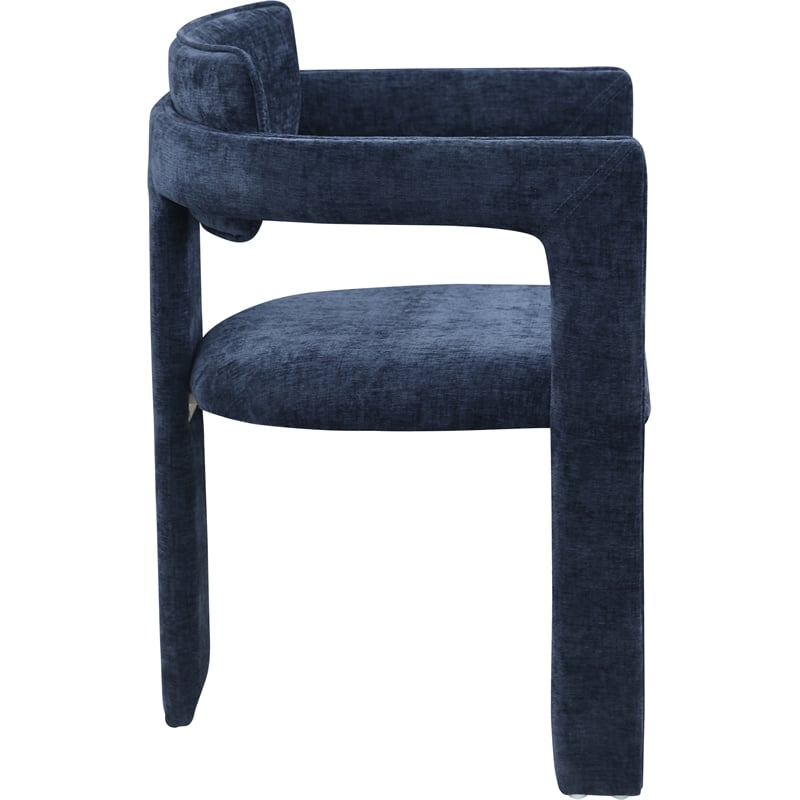 Meridian Furniture Brenda Navy Chenille Fabric Dining Chair (Set of 2)