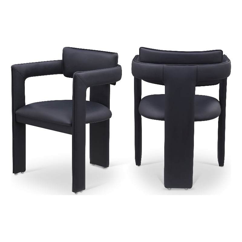 Meridian Furniture Brenda Black Vegan Leather Dining Chair (Set of 2)
