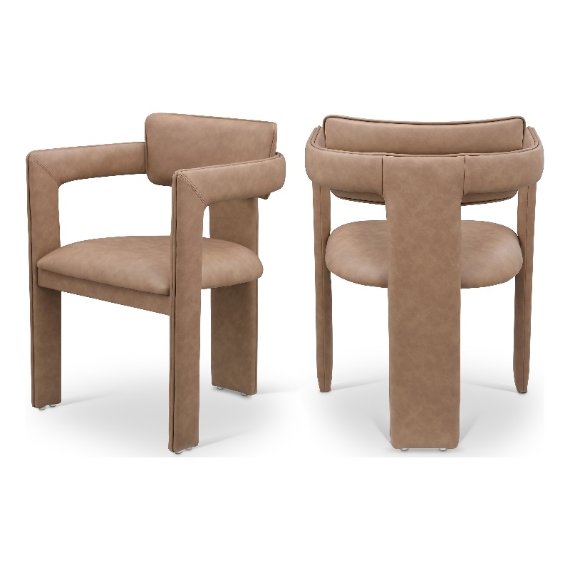 Meridian Furniture Brenda Brown Vegan Leather Dining Chair (Set of 2)