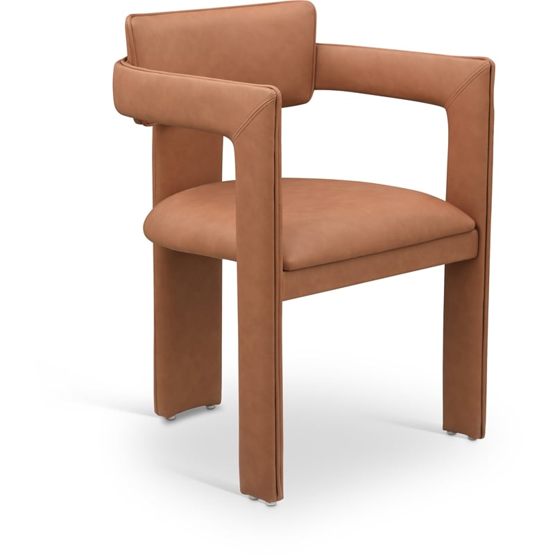 Meridian Furniture Brenda Cognac Vegan Leather Dining Chair (Set of 2)