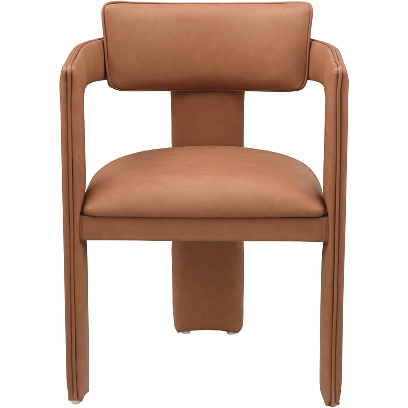 Meridian Furniture Brenda Cognac Vegan Leather Dining Chair (Set of 2)