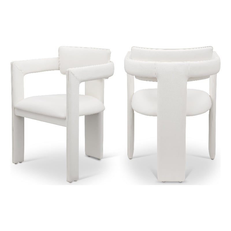 Meridian Furniture Brenda Cream Vegan Leather Dining Chair (Set of 2)