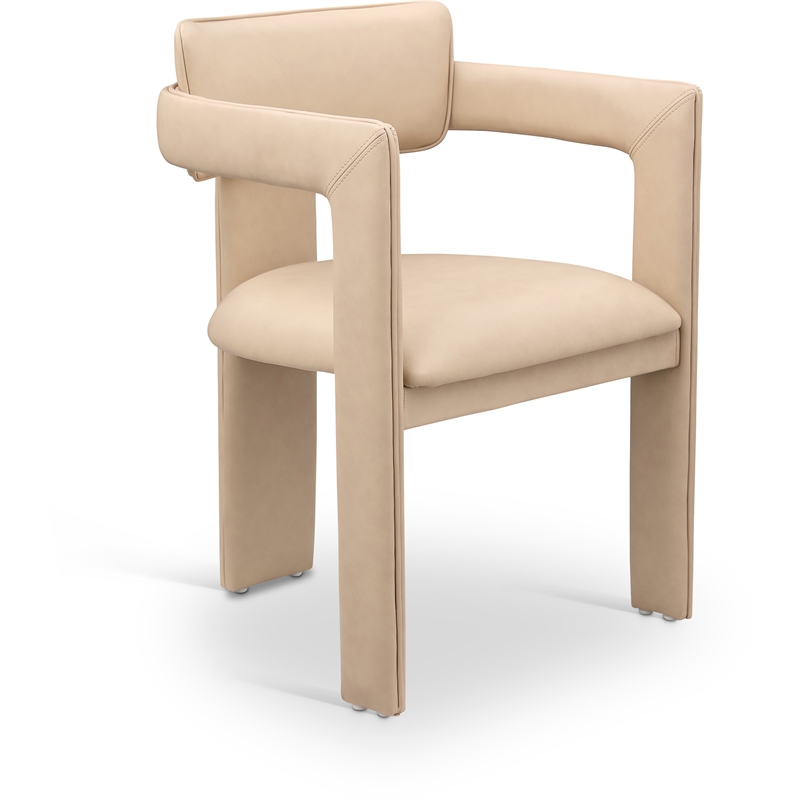 Meridian Furniture Brenda Tan Vegan Leather Dining Chair (Set of 2)