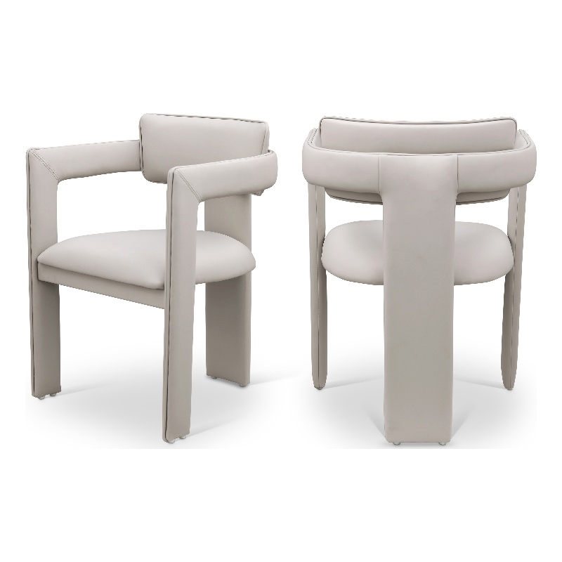 Meridian Furniture Brenda Taupe Vegan Leather Dining Chair (Set of 2)