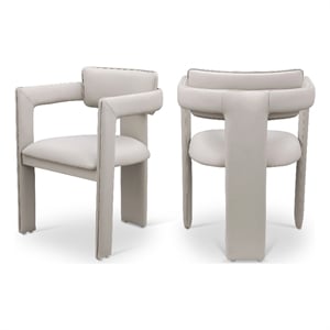 Meridian Furniture Brenda Taupe Vegan Leather Dining Chair (Set of 2)