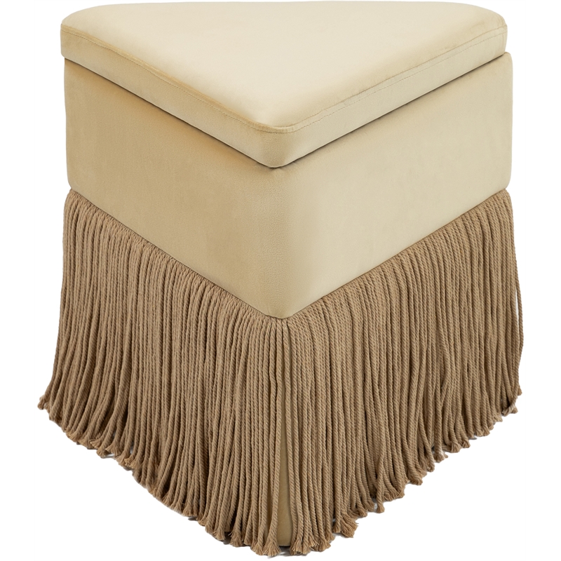 Meridian Furniture Trivoli Camel Velvet Ottoman/Stool