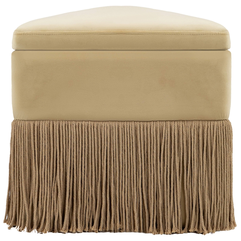 Meridian Furniture Trivoli Camel Velvet Ottoman/Stool