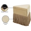 Meridian Furniture Trivoli Camel Velvet Ottoman/Stool