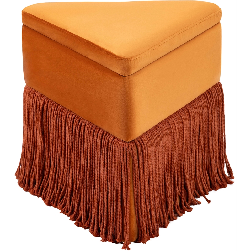 Meridian Furniture Trivoli Cognac Velvet Ottoman/Stool