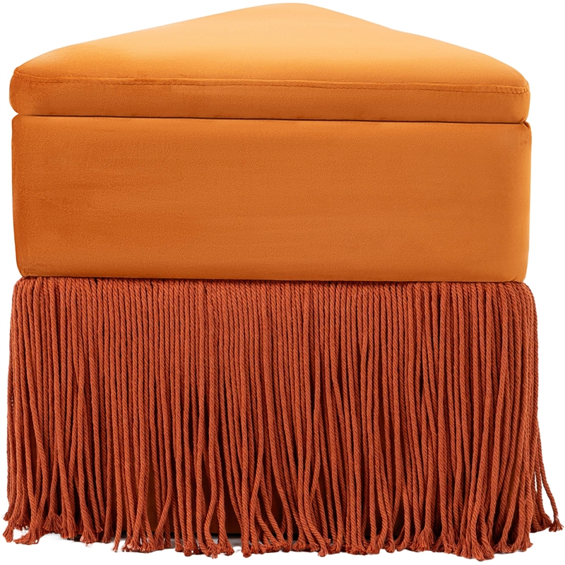 Meridian Furniture Trivoli Cognac Velvet Ottoman/Stool