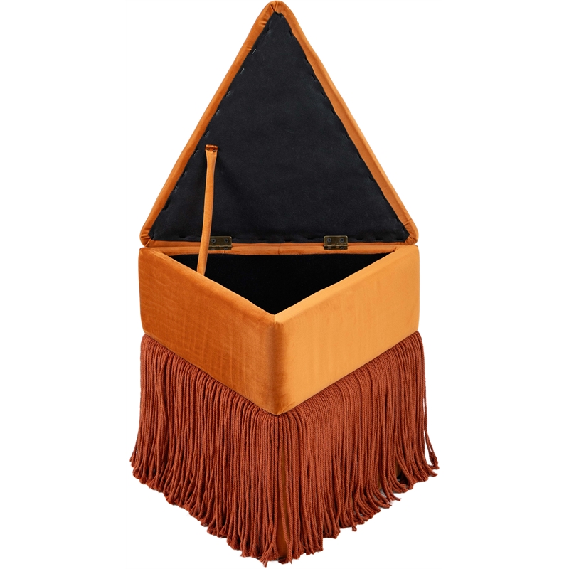 Meridian Furniture Trivoli Cognac Velvet Ottoman/Stool