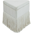 Meridian Furniture Trivoli Cream Velvet Ottoman/Stool