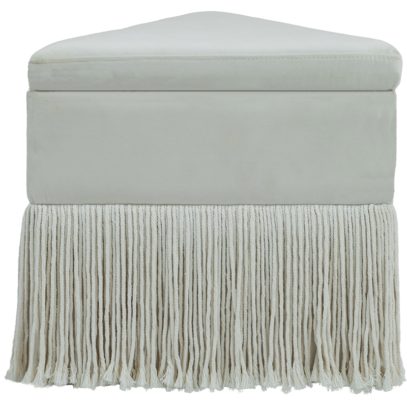 Meridian Furniture Trivoli Cream Velvet Ottoman/Stool