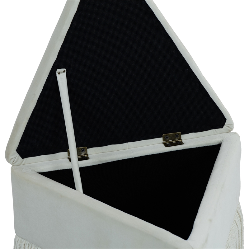 Meridian Furniture Trivoli Cream Velvet Ottoman/Stool