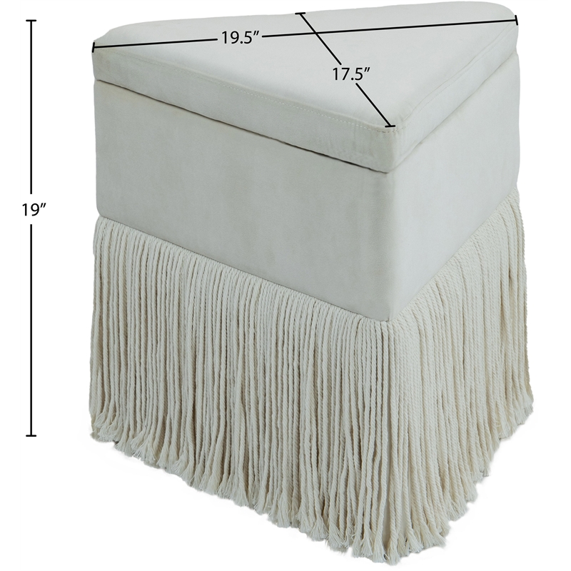 Meridian Furniture Trivoli Cream Velvet Ottoman/Stool