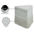 Meridian Furniture Trivoli Cream Velvet Ottoman/Stool