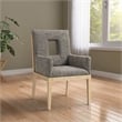 Meridian Furniture Gwendolyn Grey Linen Textured Fabric Dining Arm Chair