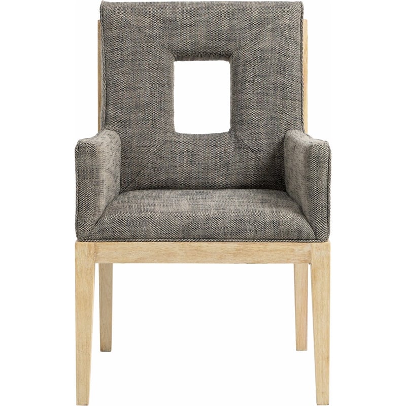 Meridian Furniture Gwendolyn Grey Linen Textured Fabric Dining Arm Chair