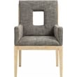 Meridian Furniture Gwendolyn Grey Linen Textured Fabric Dining Arm Chair