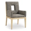 Meridian Furniture Gwendolyn Grey Linen Textured Fabric Dining Arm Chair