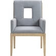 Meridian Furniture Gwendolyn Light Blue Linen Textured Fabric Dining Arm Chair