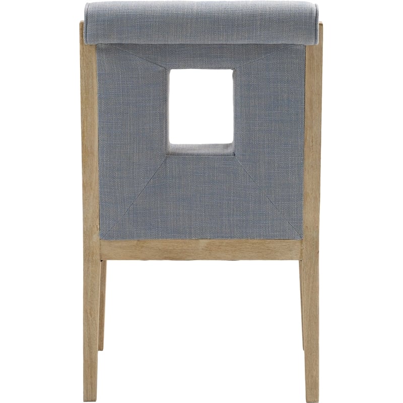 Meridian Furniture Gwendolyn Light Blue Linen Textured Fabric Dining Arm Chair