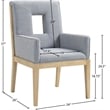 Meridian Furniture Gwendolyn Light Blue Linen Textured Fabric Dining Arm Chair