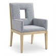 Meridian Furniture Gwendolyn Light Blue Linen Textured Fabric Dining Arm Chair