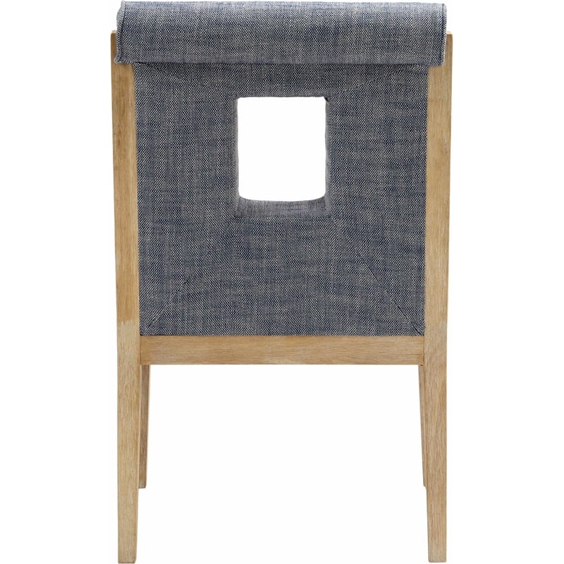 Meridian Furniture Gwendolyn Navy Linen Textured Fabric Dining Arm Chair