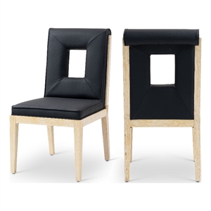 Meridian Furniture Gwendolyn Black Vegan Leather Dining Side Chair (Set of 2)