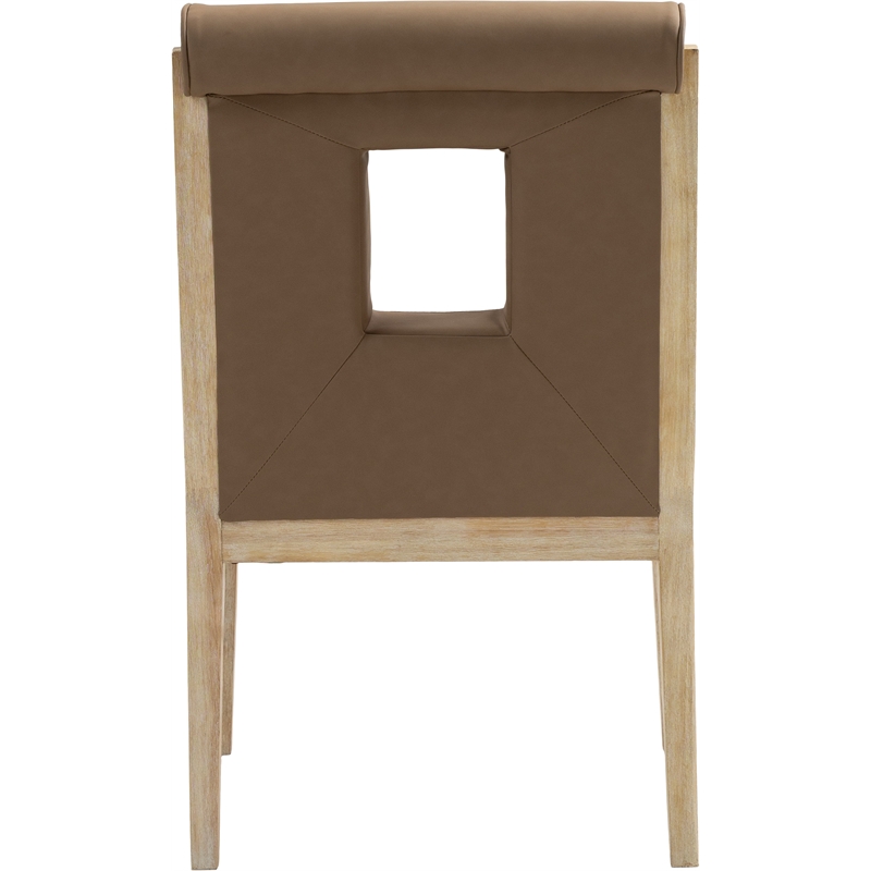 Meridian Furniture Gwendolyn Brown Vegan Leather Dining Arm Chair