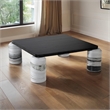 Meridian Furniture Ferrara Panda Genuine Marble and Solid Oak Wood Coffee Table