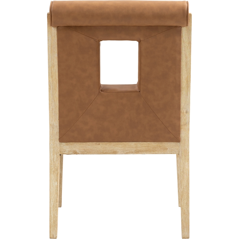 Meridian Furniture Gwendolyn Cognac Vegan Leather Dining Arm Chair