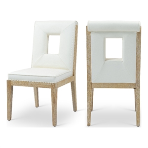 Meridian Furniture Gwendolyn Cream Vegan Leather Dining Side Chair (Set of 2)