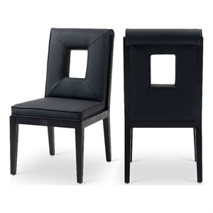Meridian Furniture Gwendolyn Black Vegan Leather Dining Side Chair (Set of 2)