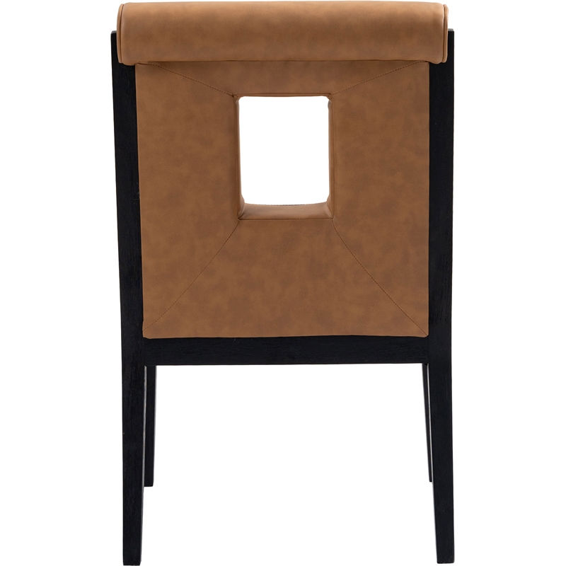 Meridian Furniture Gwendolyn Cognac Vegan Leather Dining Arm Chair