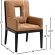 Meridian Furniture Gwendolyn Cognac Vegan Leather Dining Arm Chair