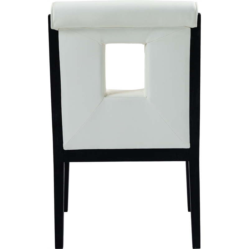 Meridian Furniture Gwendolyn Cream Vegan Leather Dining Arm Chair