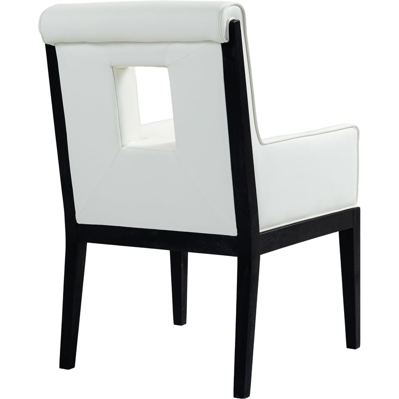 Meridian Furniture Gwendolyn Cream Vegan Leather Dining Arm Chair