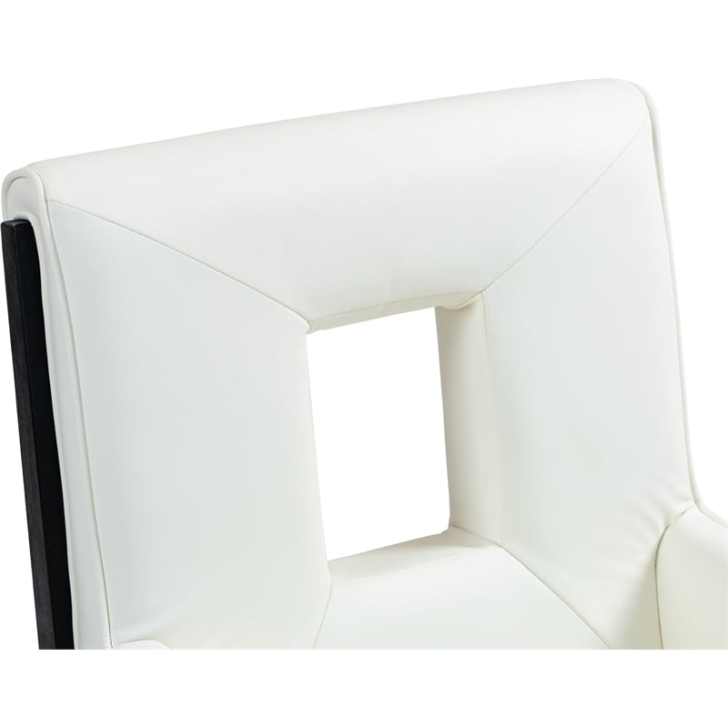 Meridian Furniture Gwendolyn Cream Vegan Leather Dining Arm Chair