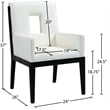 Meridian Furniture Gwendolyn Cream Vegan Leather Dining Arm Chair