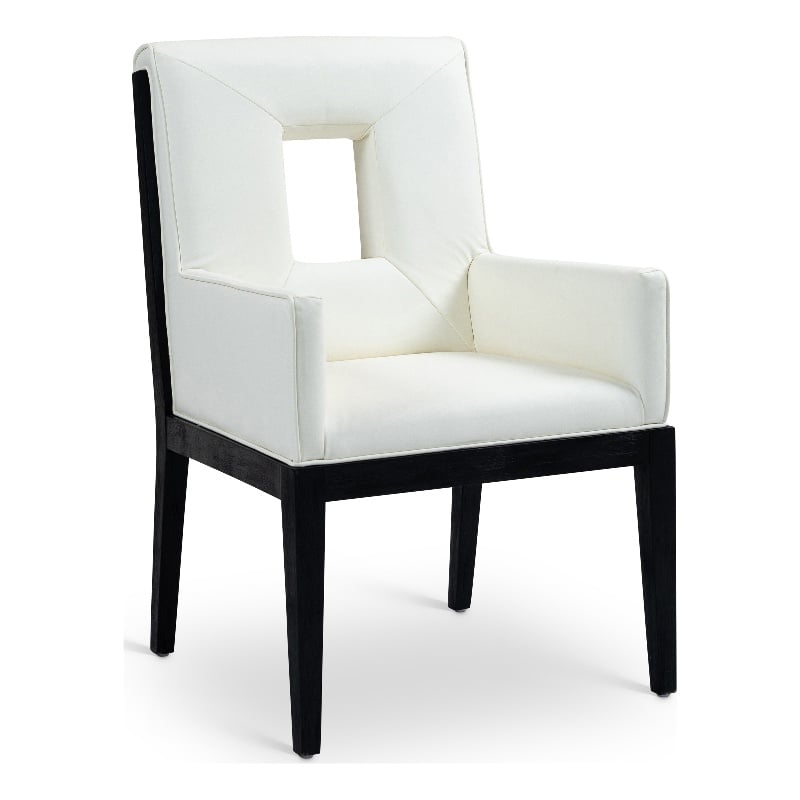 Meridian Furniture Gwendolyn Cream Vegan Leather Dining Arm Chair