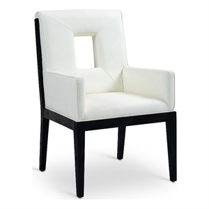Meridian Furniture Gwendolyn Cream Vegan Leather Dining Arm Chair