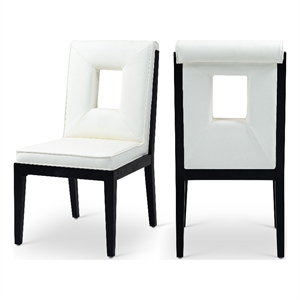 Meridian Furniture Gwendolyn Cream Vegan Leather Dining Side Chair (Set of 2)