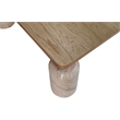 Meridian Furniture Ferrara Beige Genuine Marble and Solid Oak Wood Coffee Table