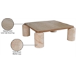 Meridian Furniture Ferrara Beige Genuine Marble and Solid Oak Wood Coffee Table