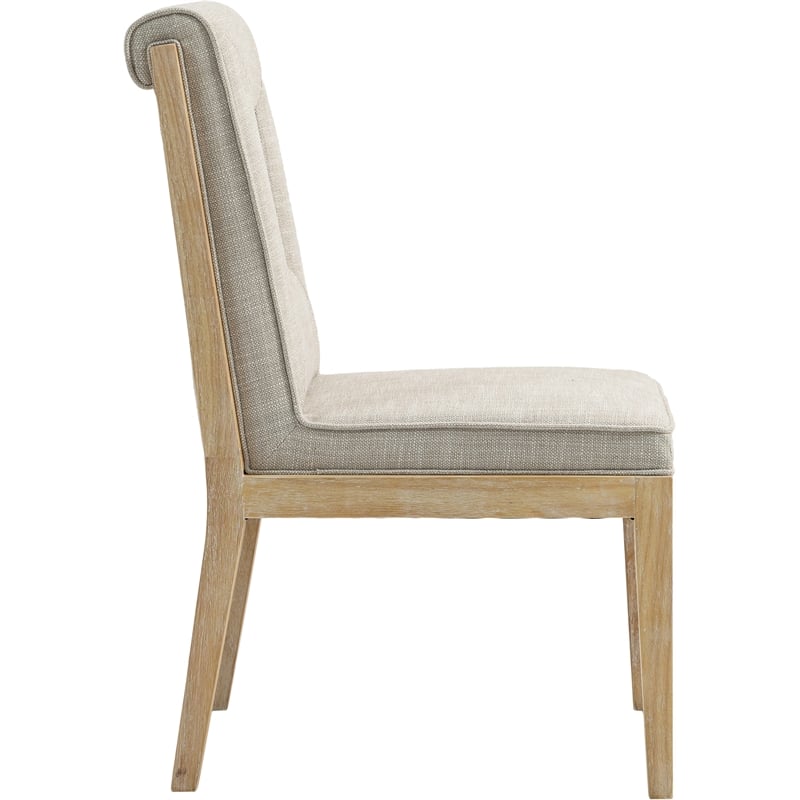 Meridian Furniture Gwendolyn Cream Linen Textured Dining Side Chair (Set of 2)
