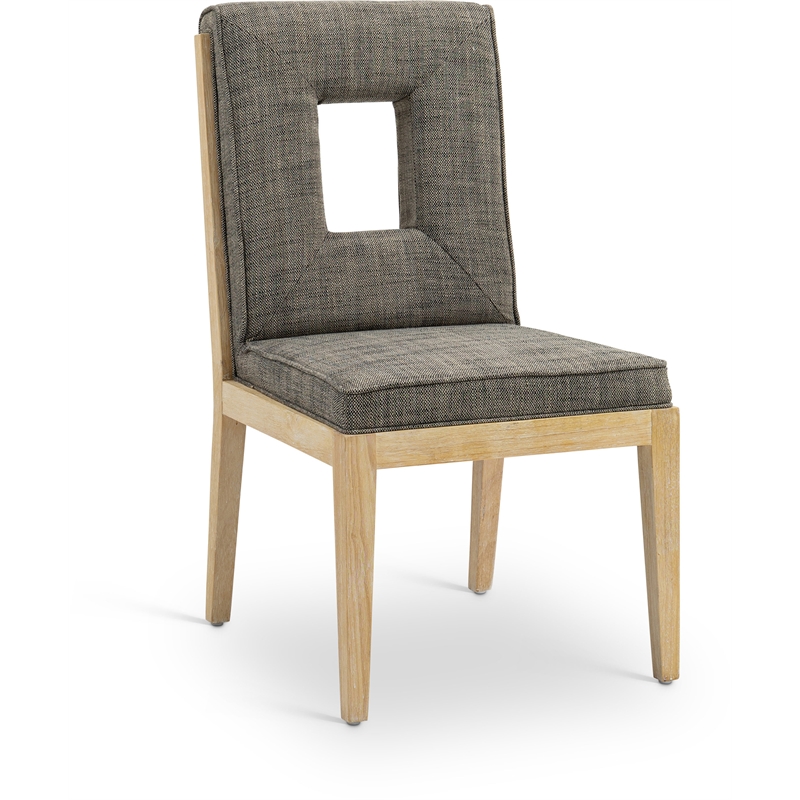 Meridian Furniture Gwendolyn Grey Linen Textured Dining Side Chair (Set of 2)