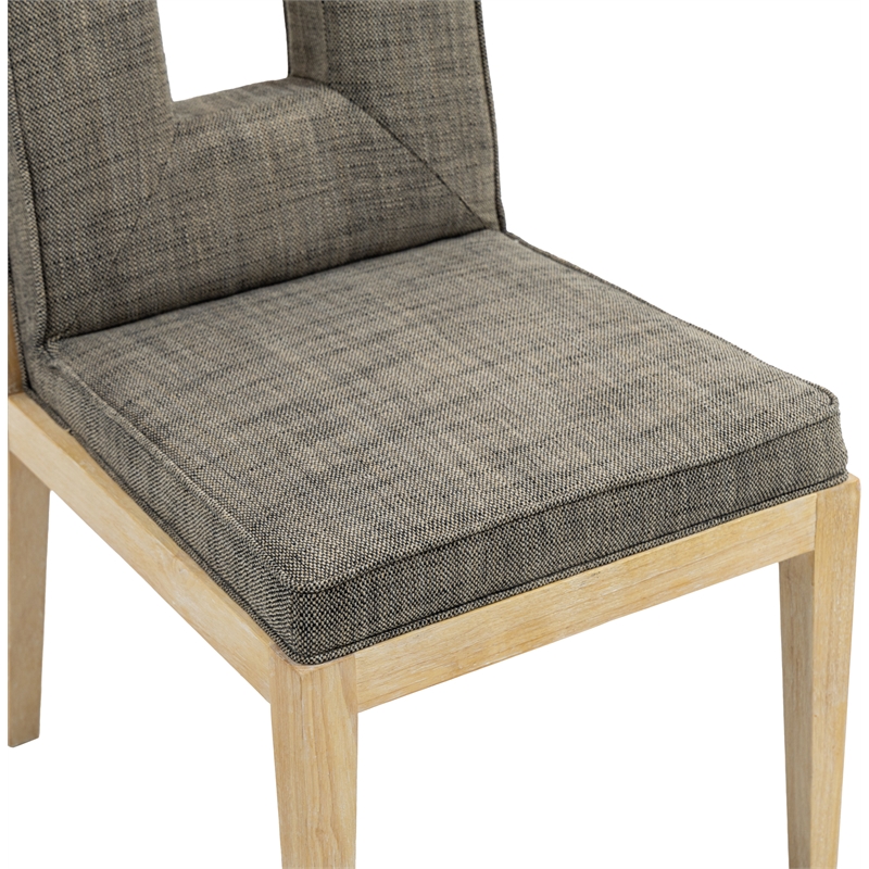Meridian Furniture Gwendolyn Grey Linen Textured Dining Side Chair (Set of 2)